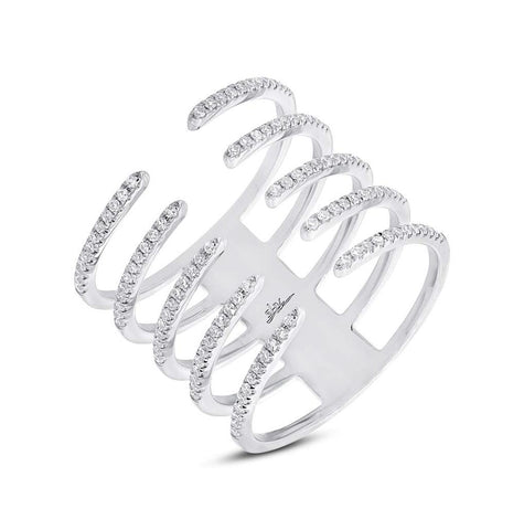 0.39 Ctw 14k White Gold Diamond Womens Ring