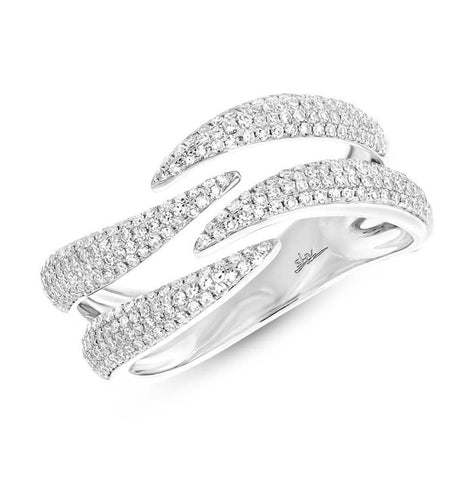 0.59 Ctw 14k White Gold Diamond Pave Womens Ring
