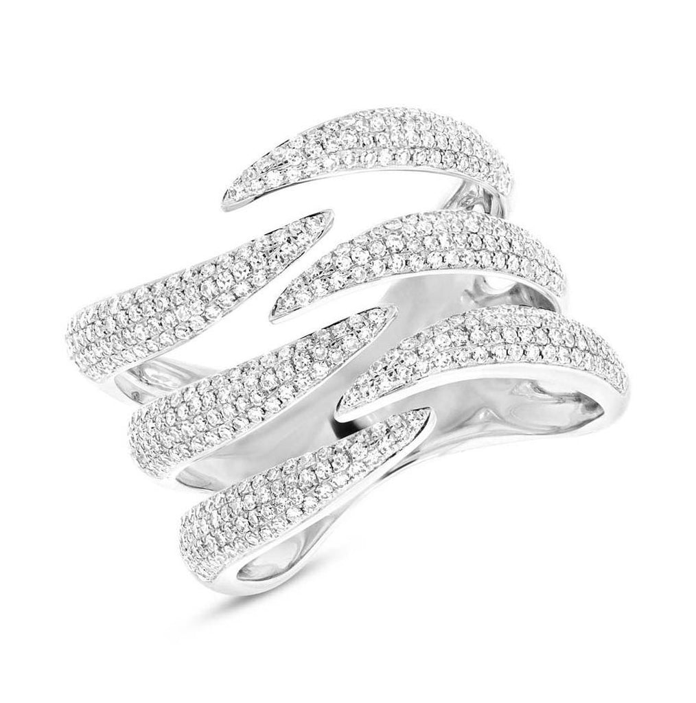 0.86 Ctw 14k White Gold Diamond Pave Womens Ring