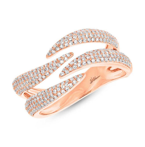 0.59 Ctw 14k Rose Gold Diamond Pave Womens Ring