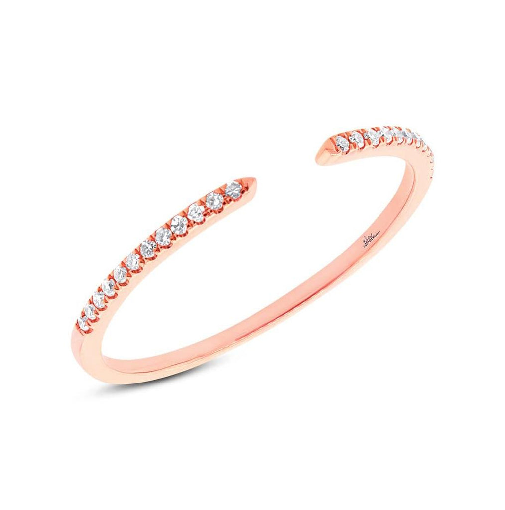 0.07 Ctw 14k Rose Gold Diamond Womens Ring Size 8