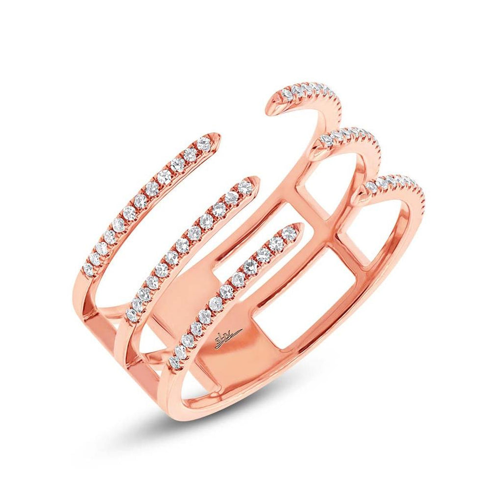 0.22 Ctw 14k Rose Gold Diamond Womens Ring