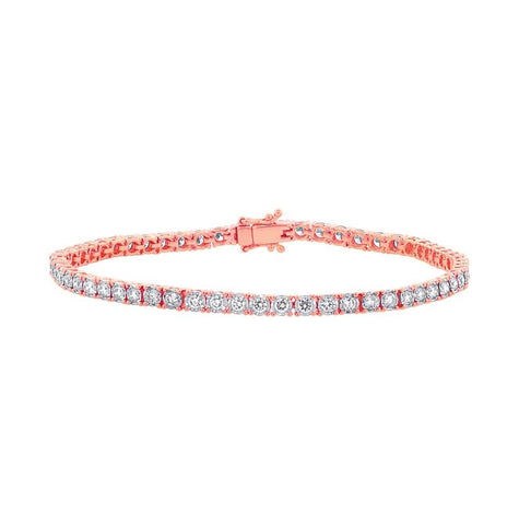 2.02 Ctw 14k Rose Gold Diamond Womens Bracelet