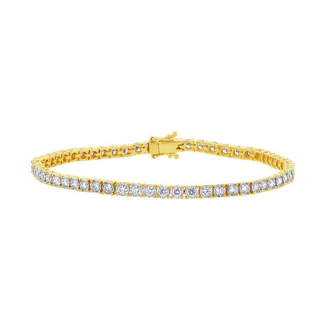 2.02 Ctw 14k Yellow Gold Diamond Womens Bracelet