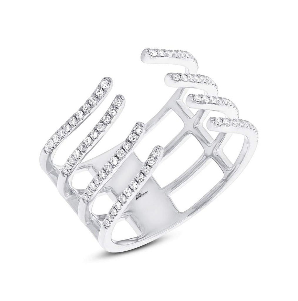 0.27 Ctw 14k White Gold Diamond Womens Ring