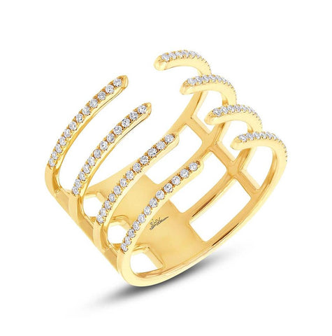 0.29 Ctw 14k Yellow Gold Diamond Womens Ring