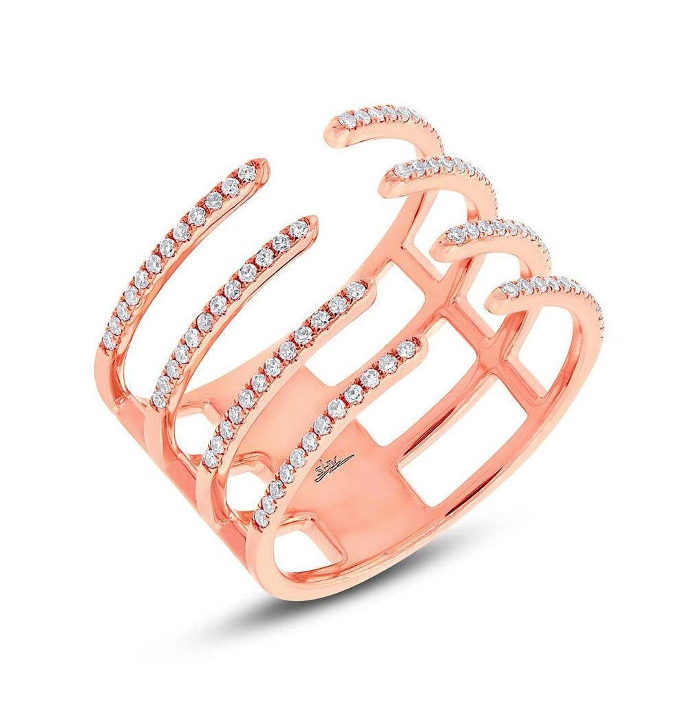 0.29 Ctw 14k Rose Gold Diamond Womens Ring