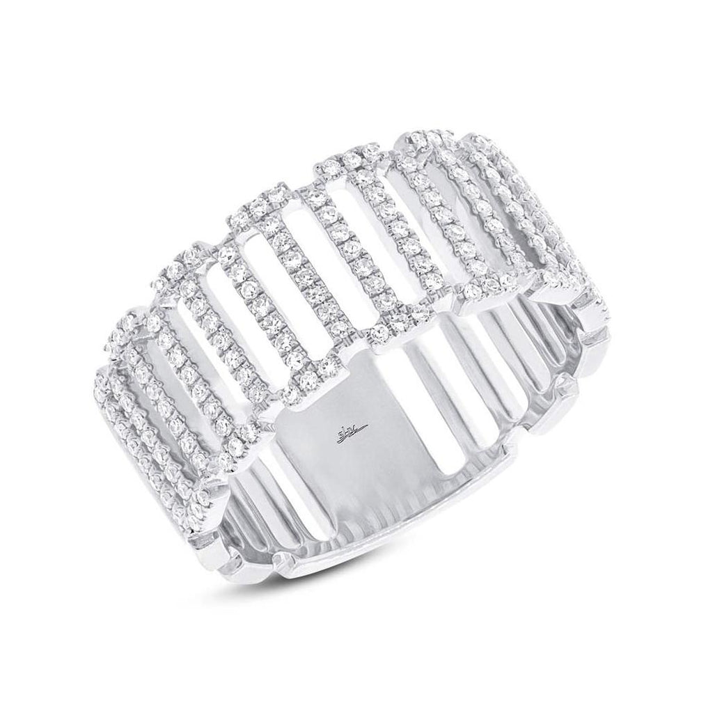 0.31 Ctw 14k White Gold Diamond Womens Ring Size 4.5