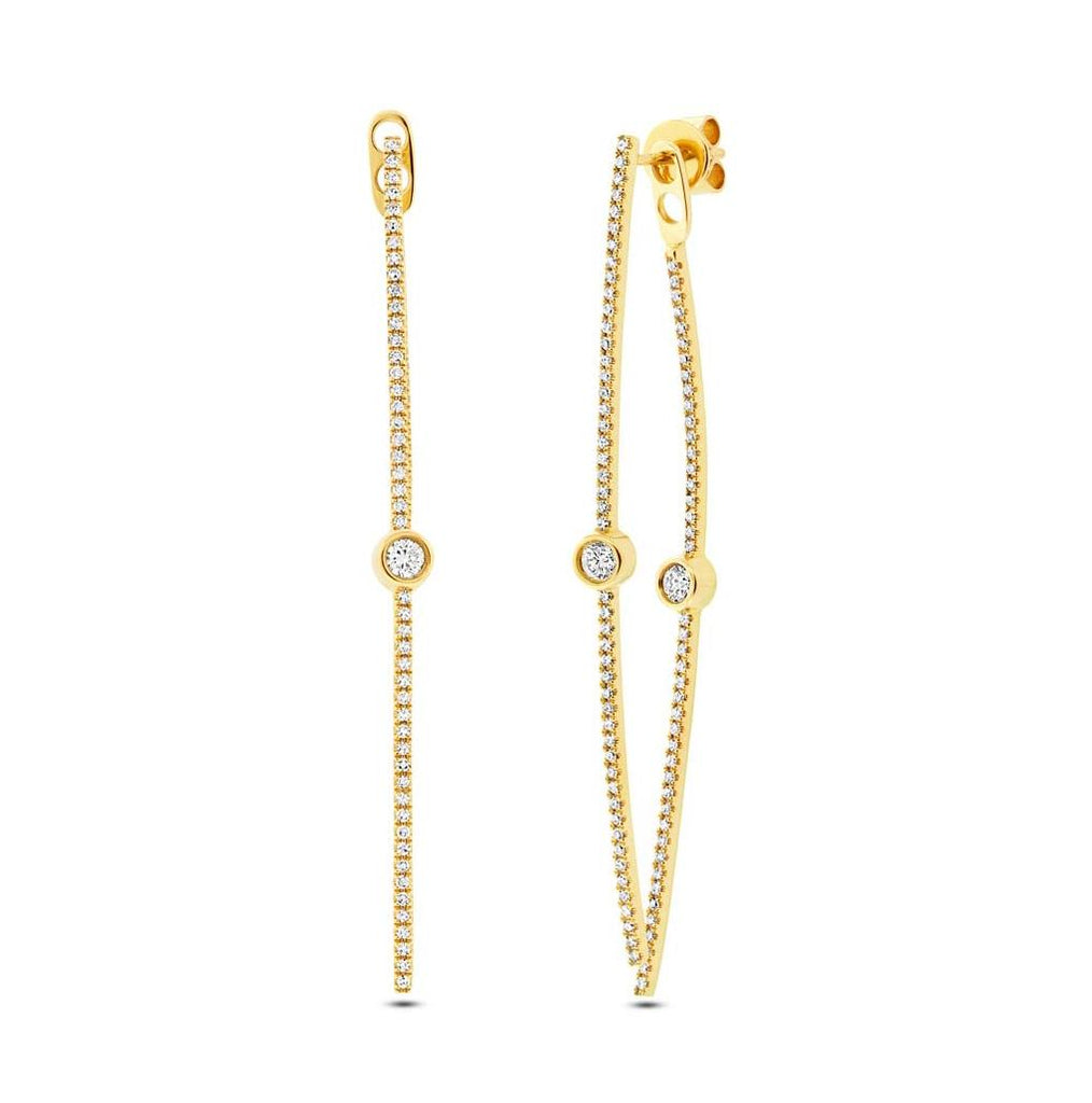 0.77 Ctw 14k Yellow Gold Diamond Ear Jacket Earring