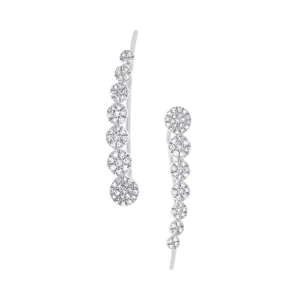 0.25 Ctw 14k White Gold Diamond Ear Crawler Earring