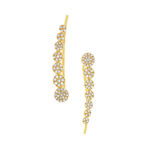 0.25 Ctw 14k Yellow Gold Diamond Ear Crawler Earring