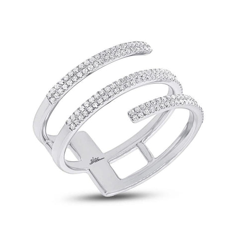 0.30 Ctw 14k White Gold Diamond Womens Ring Size 5.5