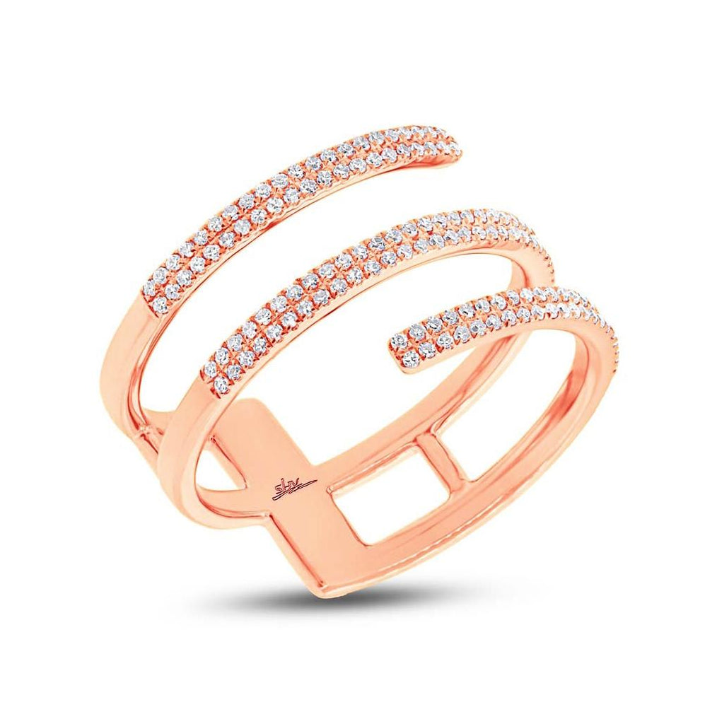 0.30 Ctw 14k Rose Gold Diamond Womens Ring