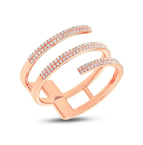 0.30 Ctw 14k Rose Gold Diamond Womens Ring