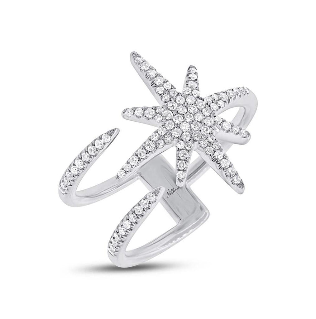 0.26 Ctw 14k White Gold Diamond Womens Ring Size 5.25