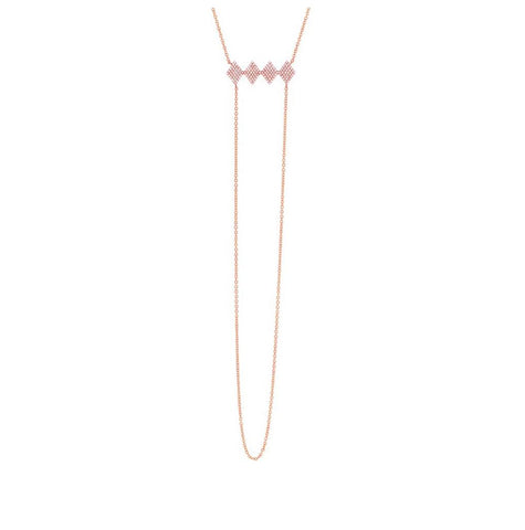 0.30 Ctw 14k Rose Gold Diamond Pave Necklace