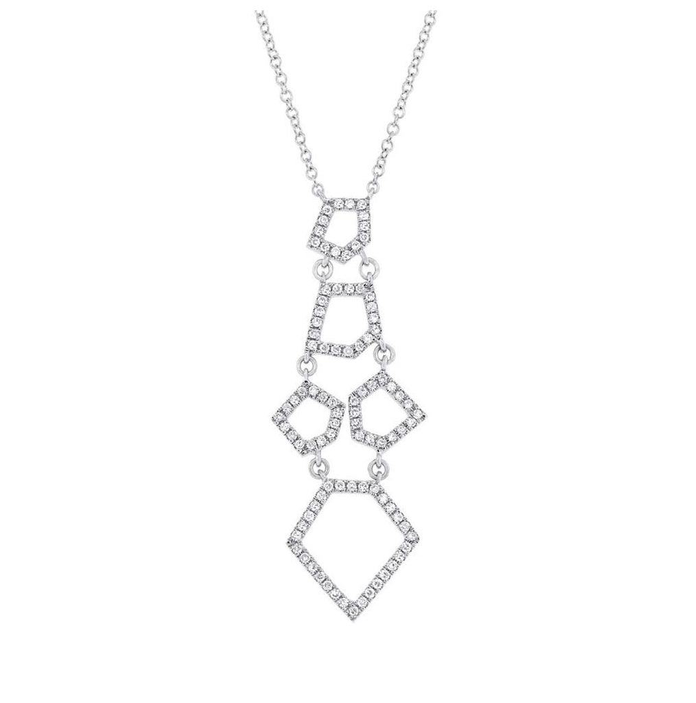 0.28 Ctw 14k White Gold Diamond Necklace