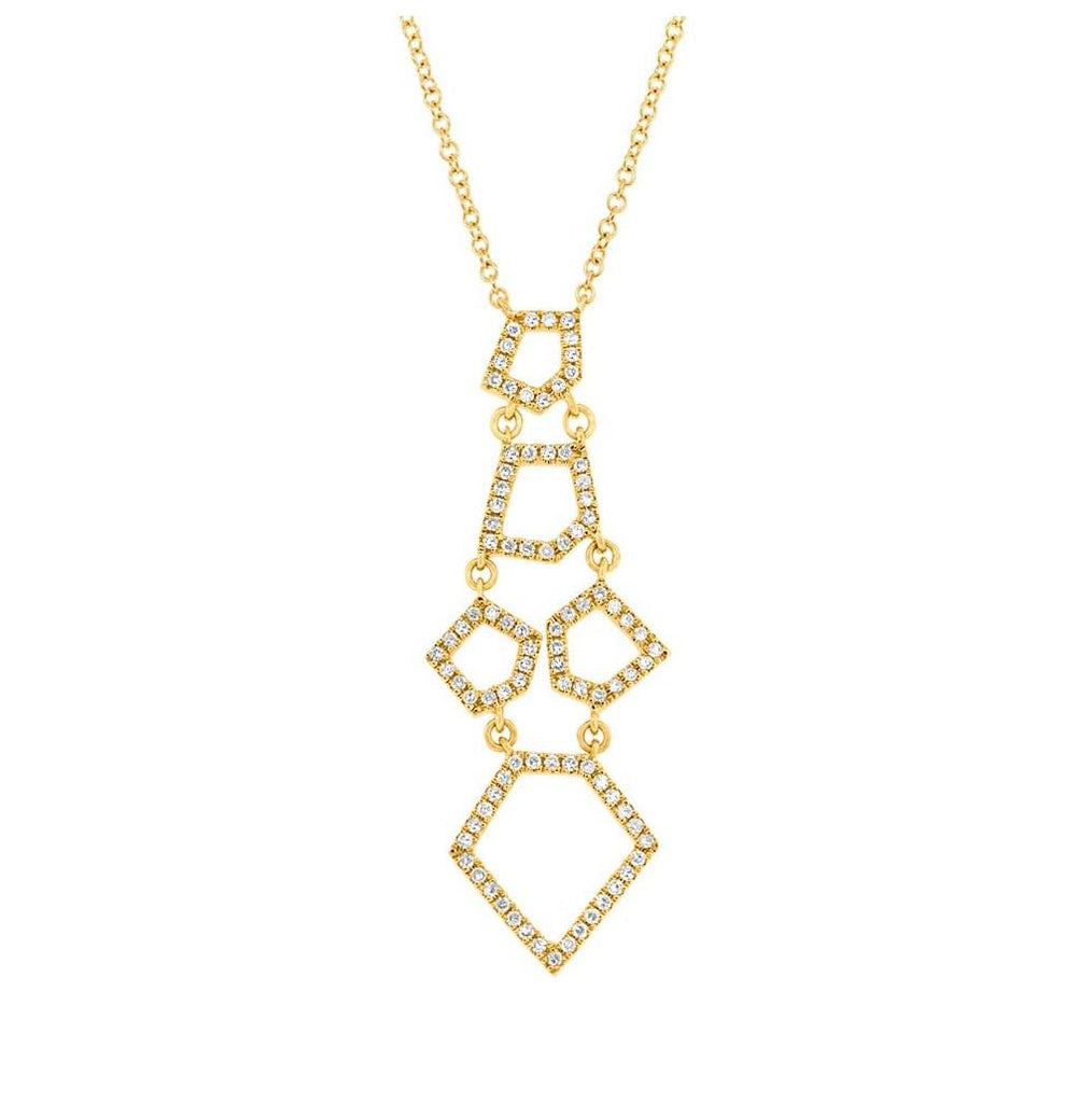 0.28 Ctw 14k Yellow Gold Diamond Necklace