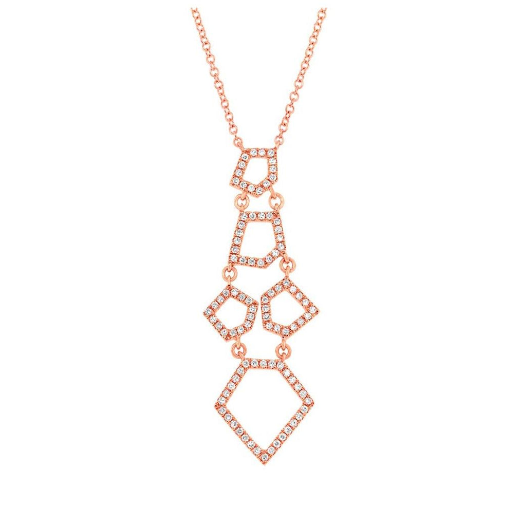 0.28 Ctw 14k Rose Gold Diamond Necklace