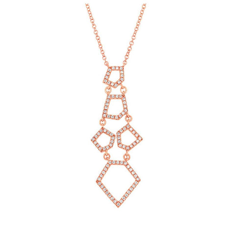 0.28 Ctw 14k Rose Gold Diamond Necklace