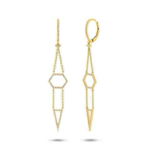 0.43 Ctw 14k Yellow Gold Diamond Earring