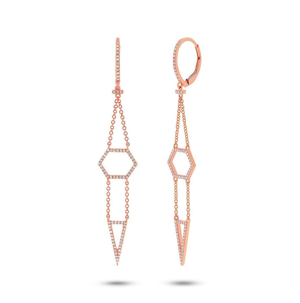 0.43 Ctw 14k Rose Gold Diamond Earring