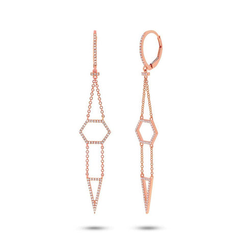 0.43 Ctw 14k Rose Gold Diamond Earring