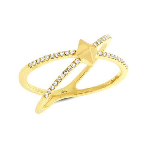 0.12 Ctw 14k Yellow Gold Diamond Womens Ring