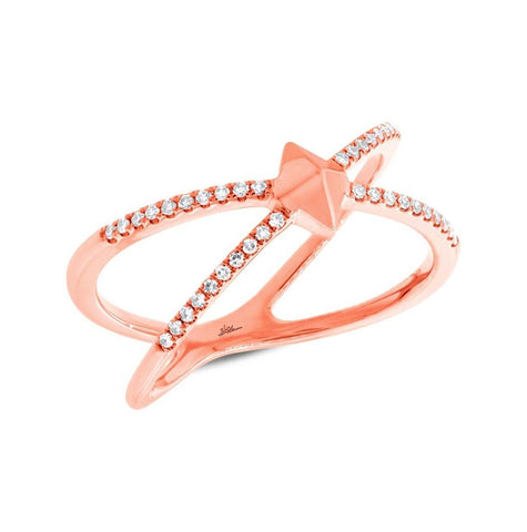 0.12 Ctw 14k Rose Gold Diamond Womens Ring