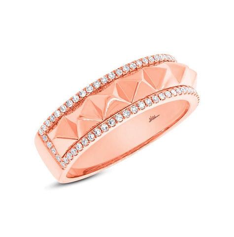 0.20 Ctw 14k Rose Gold Diamond Womens Ring Size 7.25