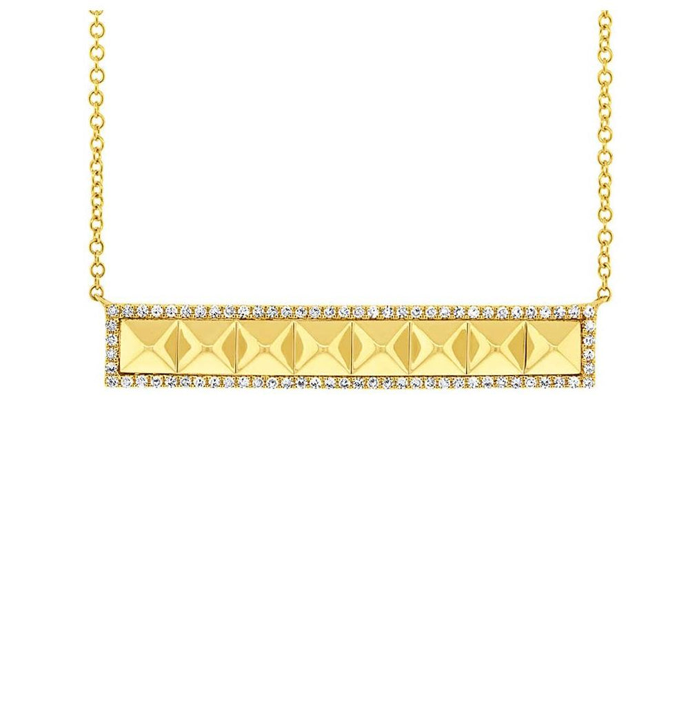 0.23 Ctw 14k Yellow Gold Diamond Bar Necklace