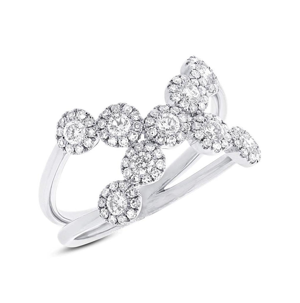 0.69 Ctw 14k White Gold Diamond Womens Ring