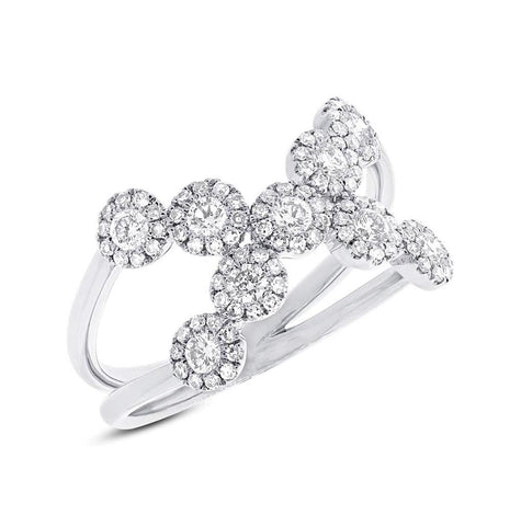 0.69 Ctw 14k White Gold Diamond Womens Ring