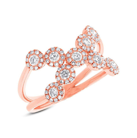 0.69 Ctw 14k Rose Gold Diamond Womens Ring