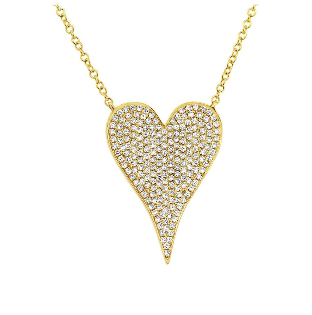 0.43 Ctw 14k Yellow Gold Diamond Heart Necklace