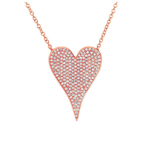 0.43 Ctw 14k Rose Gold Diamond Heart Necklace