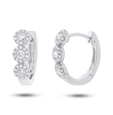 0.37 Ctw 14k White Gold Diamond Huggie Earring