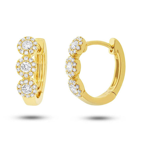 0.37 Ctw 14k Yellow Gold Diamond Huggie Earring