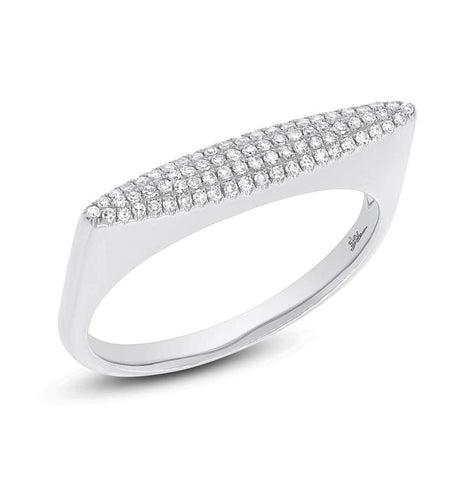 0.16 Ctw 14k White Gold Diamond Pave Womens Ring