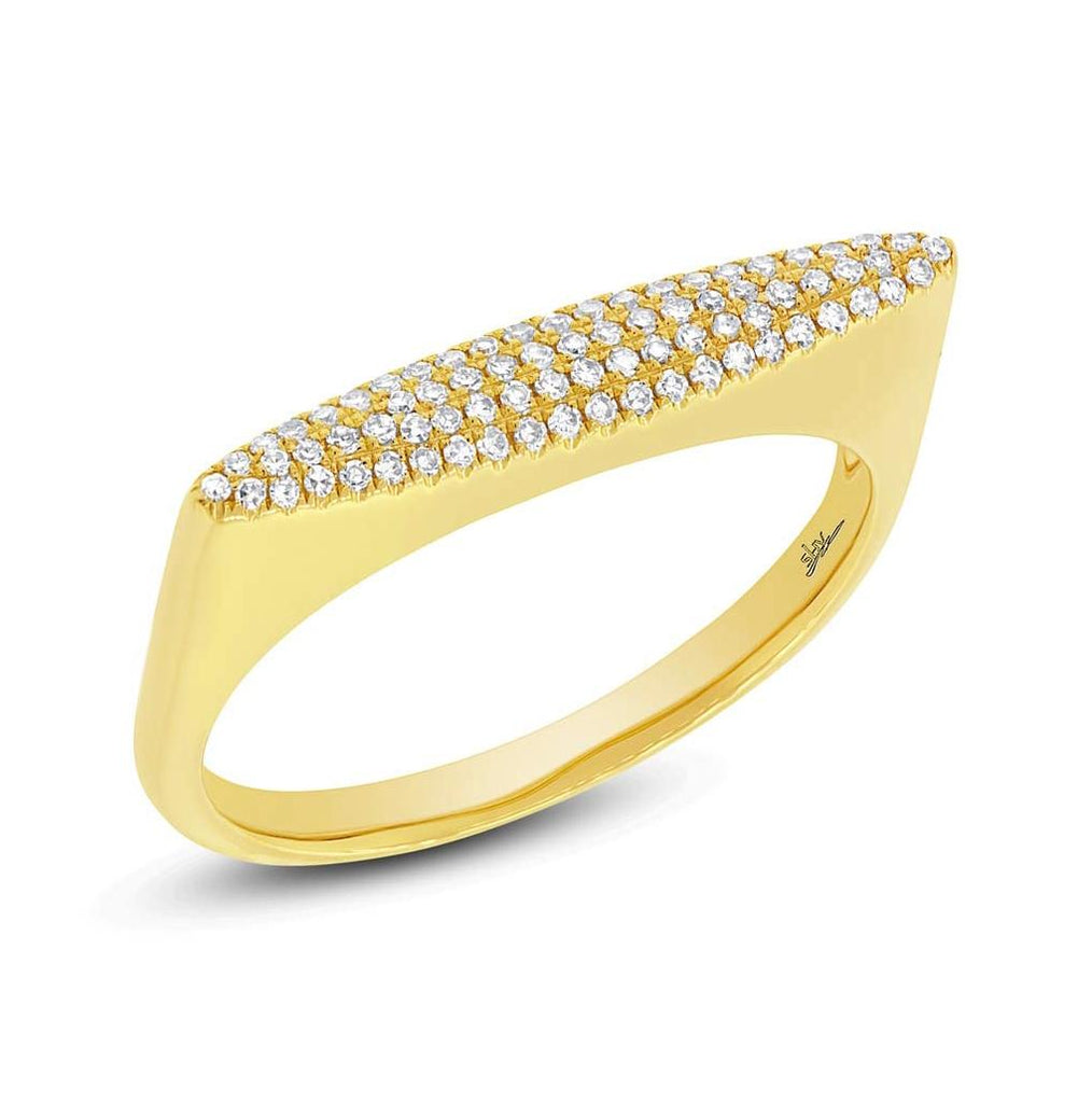 0.16 Ctw 14k Yellow Gold Diamond Pave Womens Ring