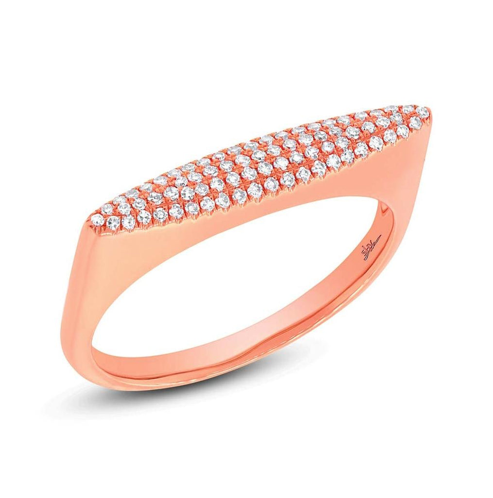 0.16 Ctw 14k Rose Gold Diamond Pave Womens Ring