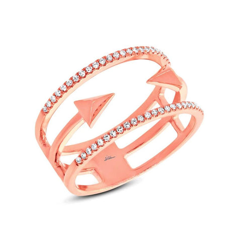 0.15 Ctw 14k Rose Gold Diamond Womens Ring