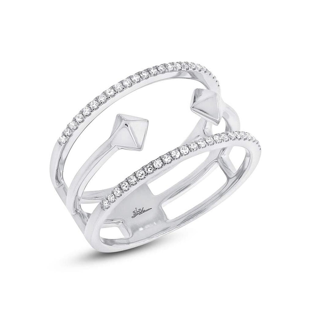 0.15 Ctw 14k White Gold Diamond Womens Ring