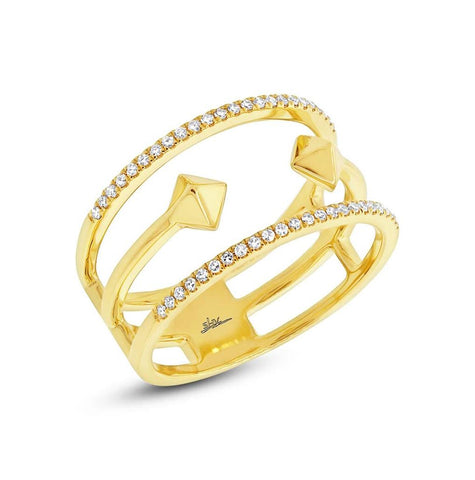 0.15 Ctw 14k Yellow Gold Diamond Womens Ring