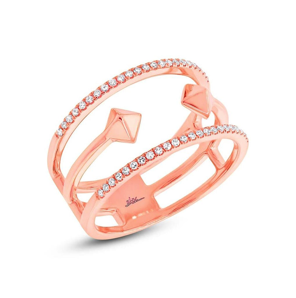 0.15 Ctw 14k Rose Gold Diamond Womens Ring