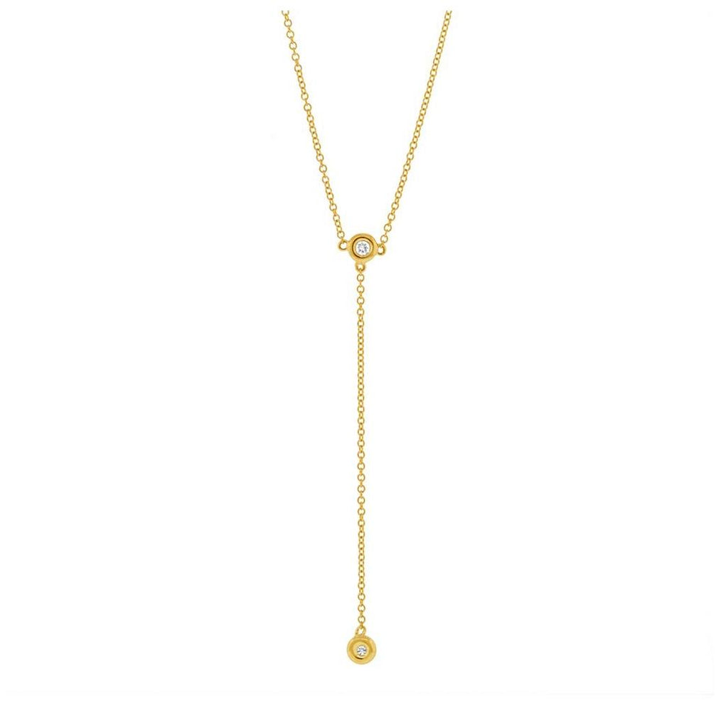 0.07 Ctw 14k Yellow Gold Diamond Lariat Necklace