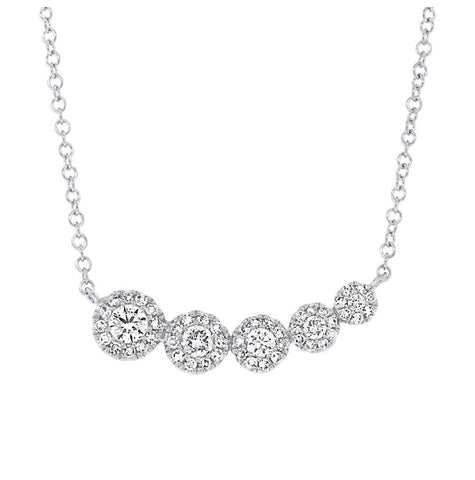 0.32 Ctw 14k White Gold Diamond Necklace