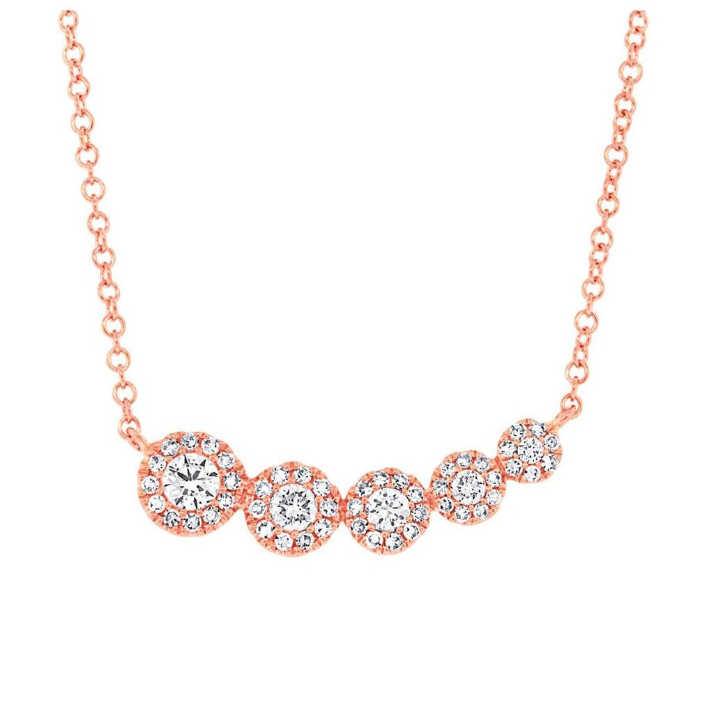 0.32 Ctw 14k Rose Gold Diamond Necklace