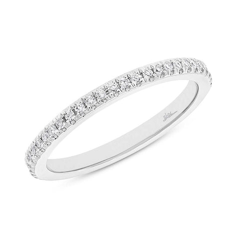 0.15 Ctw 14k White Gold Diamond Womens Band Size 3