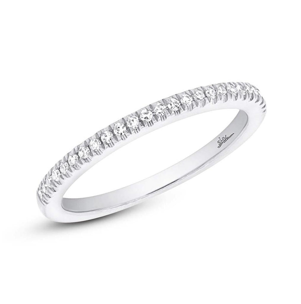 0.08 Ctw 14k White Gold Diamond Womens Band Size 5.5